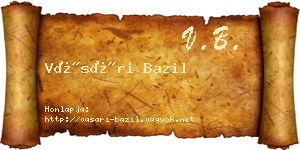 Vásári Bazil névjegykártya
